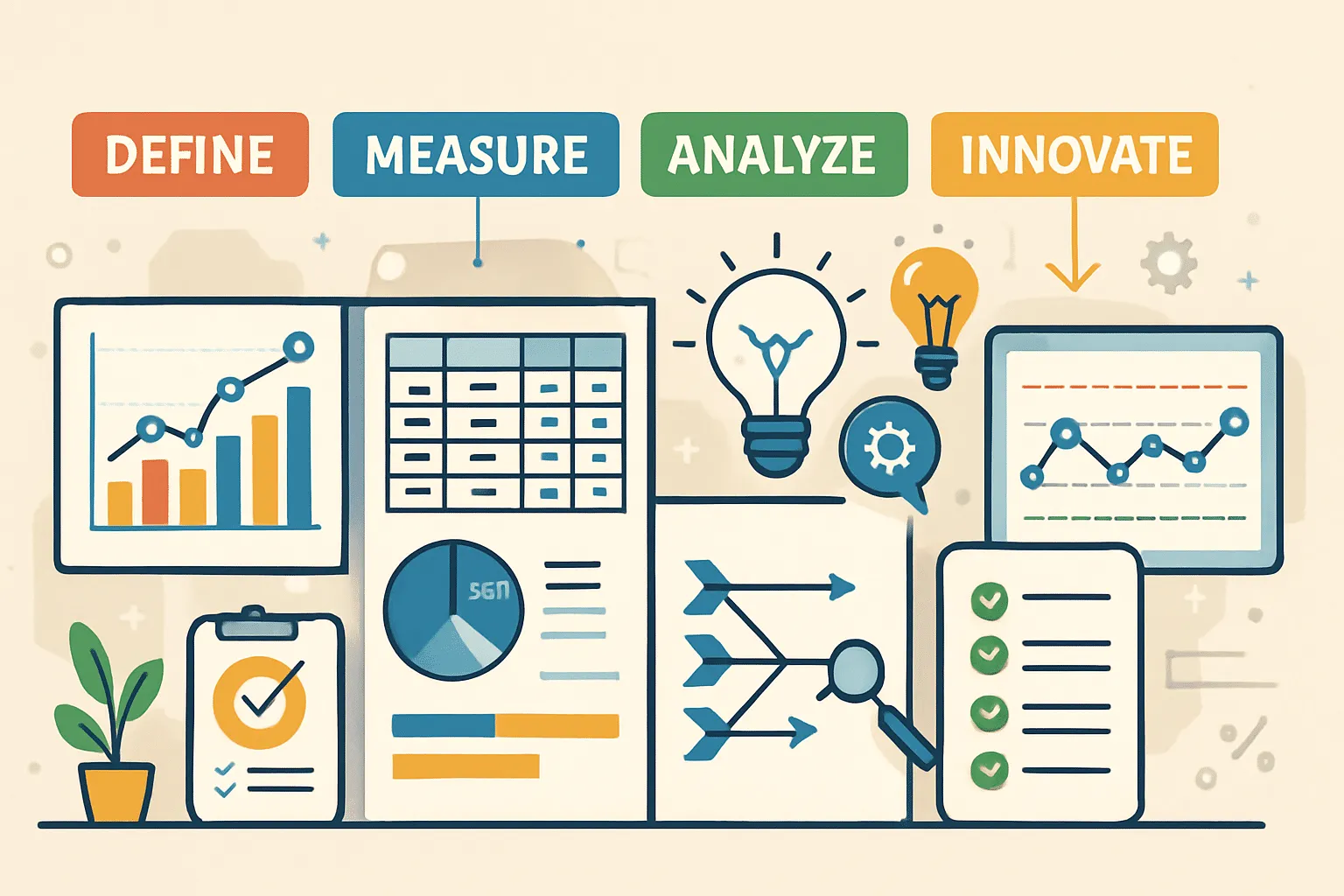 plongez dans l'univers de la méthode dmaic avec notre guide complet sur les outils essentiels du six sigma. apprenez à améliorer vos processus, réduire les variations et atteindre l'excellence opérationnelle grâce à des stratégies éprouvées.